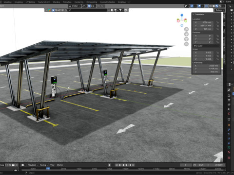 Solar Carport-4 Car Carport-3x12 Panels-Type-8 Modelo 3D