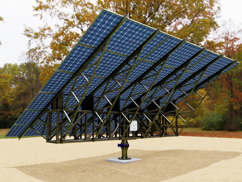 Solar Tracking Pole-3x6 Panel Layout-Single Table 3D Модель