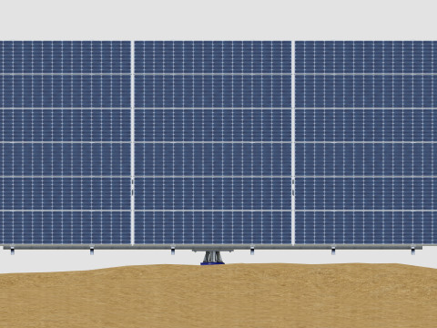 Solar Tracking Pole-3x6 Panel Layout-Single Table Modèle 3D
