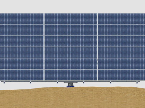 Solar Tracking Pole-3x6 Panel Layout-Single Table 3D Model