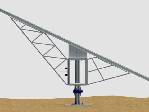 Solar Tracking Pole-3x6 Panel Layout-Single Table Modèle 3D