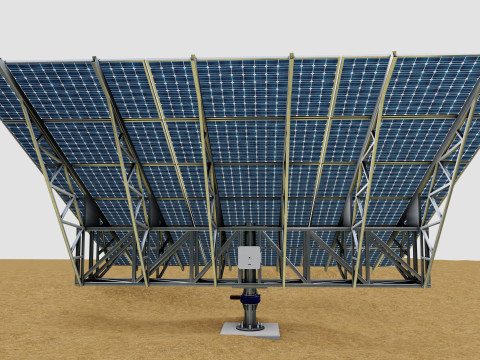 Solar Tracking Pole-3x6 Panel Layout-Single Table Modèle 3D
