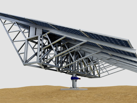 Solar Tracking Pole-3x6 Panel Layout-Single Table Modèle 3D