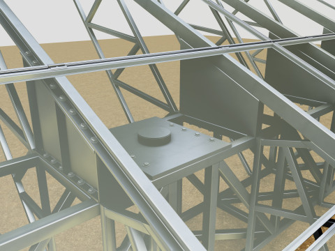 Solar Tracking Pole-3x6 Panel Layout-Single Table Modèle 3D