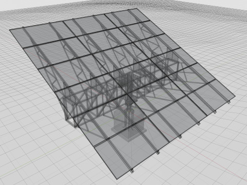 Solar Tracking Pole-3x6 Panel Layout-Single Table Modèle 3D