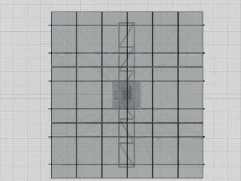 Solar Tracking Pole-3x6 Panel Layout-Single Table 3D Model
