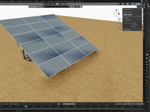 Solar Tracking Pole-3x6 Panel Layout-Single Table Modèle 3D