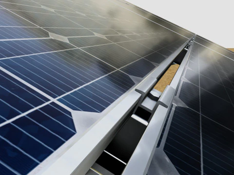 Solar Tracking Pole-3x6 Panel Layout-Five Table 3D Model