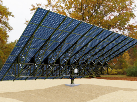 Solar Tracking Pole-5x8 Panel Layout SOLAR-SIM V01 3D 模型
