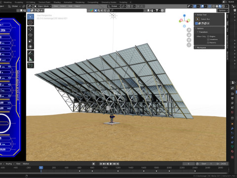 Solar Tracking Pole-5x8 Panel Layout SOLAR-SIM V01 3D 模型