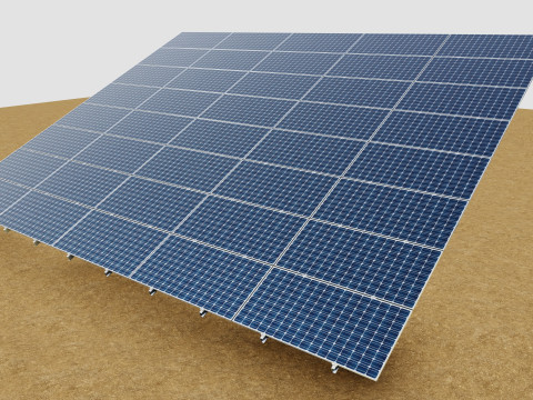 Solar Tracking Pole-5x8 Panel Layout SOLAR-SIM V01 3D 模型