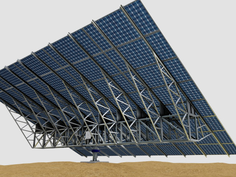 Solar Tracking Pole-5x8 Panel Layout SOLAR-SIM V01 3D 模型