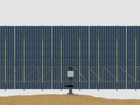 Solar Tracking Pole-5x8 Panel Layout SOLAR-SIM V01 3D 模型