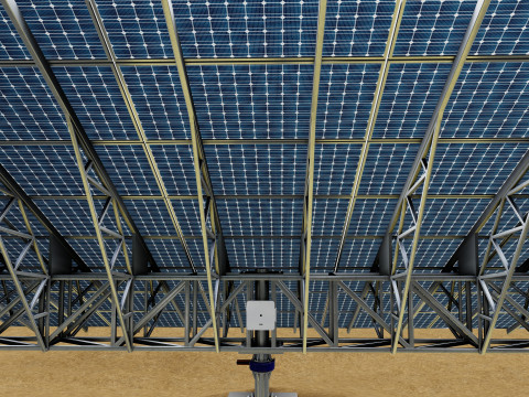 Solar Tracking Pole-5x8 Panel Layout SOLAR-SIM V01 3D 模型