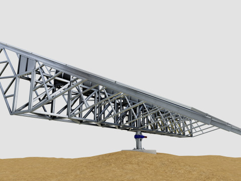Solar Tracking Pole-5x8 Panel Layout SOLAR-SIM V01 3D 模型