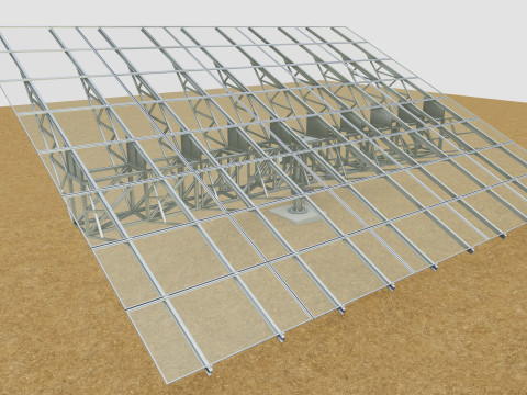 Solar Tracking Pole-5x8 Panel Layout SOLAR-SIM V01 3D 模型