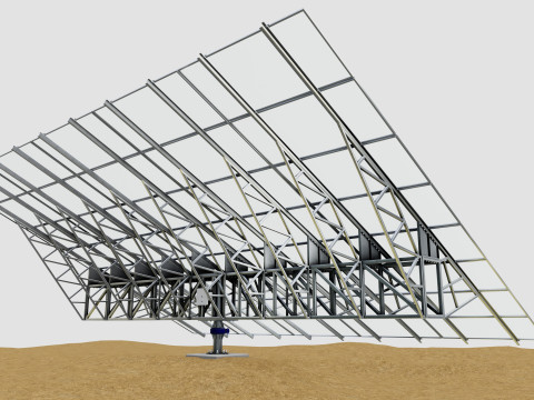 Solar Tracking Pole-5x8 Panel Layout SOLAR-SIM V01 3D 模型