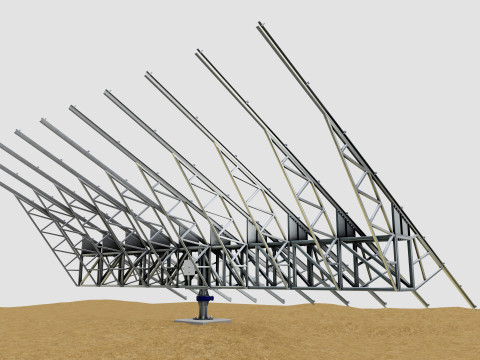 Solar Tracking Pole-5x8 Panel Layout SOLAR-SIM V01 3D 模型