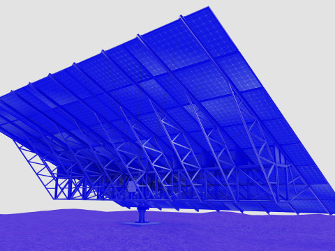 Solar Tracking Pole-5x8 Panel Layout SOLAR-SIM V01 3D 模型