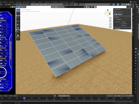 Solar Tracking Pole-5x8 Panel Layout SOLAR-SIM V01 3D 模型