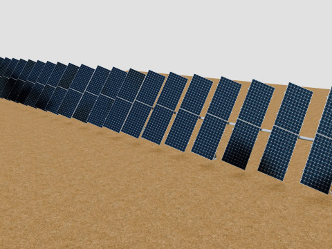 Dual Axis Solar Tracker Table 2x10x2-0-55 and 25 Degree 3D मॉडल