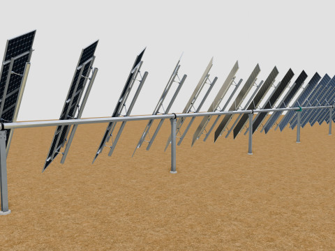 Dual Axis Solar Tracker Table 2x10x2-0-55 and 25 Degree 3D मॉडल