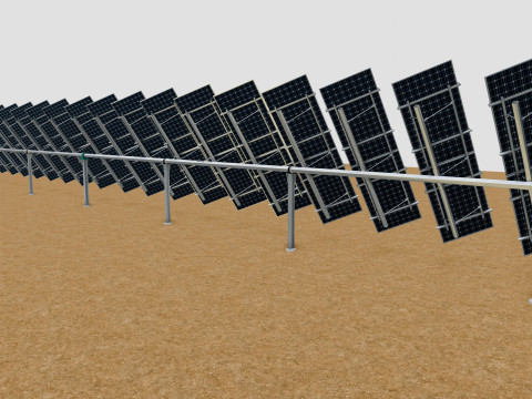 Dual Axis Solar Tracker Table 2x10x2-0-55 and 25 Degree 3D मॉडल