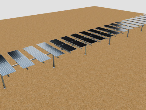 Dual Axis Solar Tracker Table 2x10x2-0-55 and 25 Degree 3D मॉडल