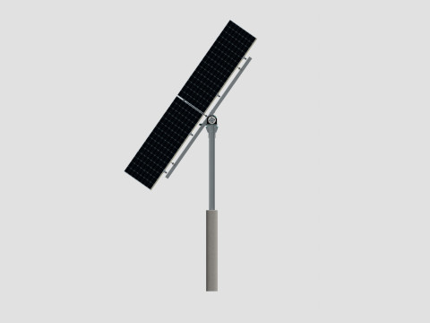 Dual Axis Solar Tracker Table 2x10x2-0-55 and 25 Degree 3D मॉडल