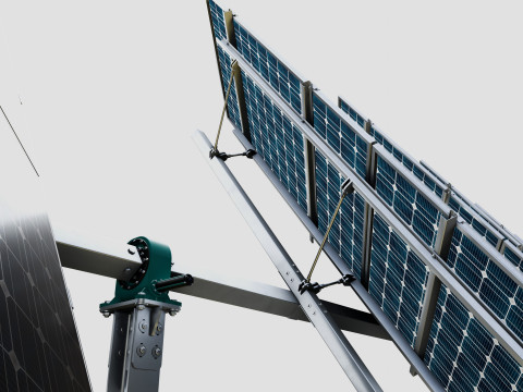 Dual Axis Solar Tracker Table 2x10x2-0-55 and 25 Degree 3D मॉडल