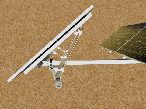 Dual Axis Solar Tracker Table 2x10x2-0-55 and 25 Degree 3D मॉडल