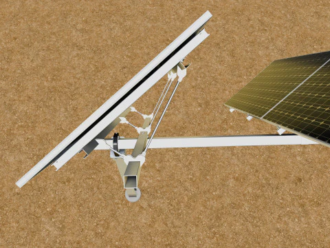 Dual Axis Solar Tracker Table 2x10x2-0-55 and 25 Degree 3D Model