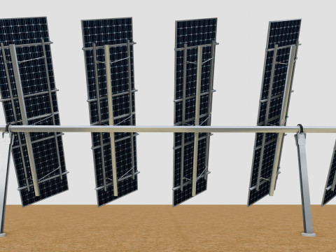 Dual Axis Solar Tracker Table 2x10x2-0-55 and 25 Degree 3D मॉडल
