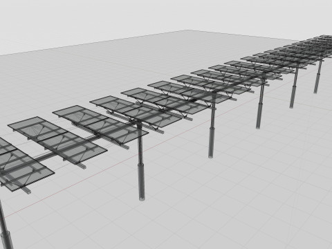 Dual Axis Solar Tracker Table 2x10x2-0-55 and 25 Degree 3D मॉडल