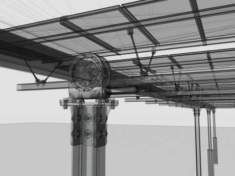 Dual Axis Solar Tracker Table 2x10x2-0-55 and 25 Degree 3D मॉडल