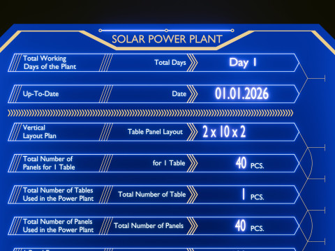 Dual Axis Solar Tracker Table 2x10x2-0-55 and 25 Degree 3D मॉडल