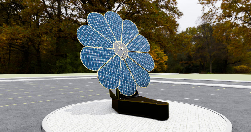 Dual Axis Daisy With Solar Tracking System-10 Wings-5-5 kW Modelo 3D .c4d .max .obj .3ds .fbx .stl .blend