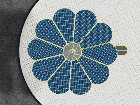 Dual Axis Daisy With Solar Tracking System-10 Wings-5-5 kW Modelo 3D