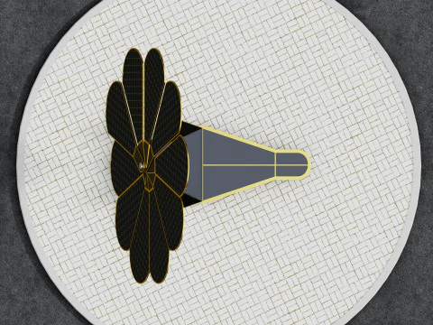 Marguerite &agrave; deux axes avec syst&egrave;me de suivi solaire-10 ailes-5-5 kW Modèle 3D