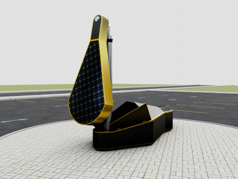 Dual Axis Daisy With Solar Tracking System-10 Wings-5-5 kW Modelo 3D