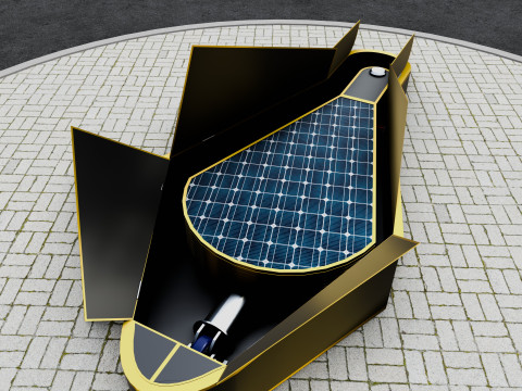 Dual Axis Daisy With Solar Tracking System-10 Wings-5-5 kW Modelo 3D