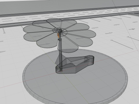 Dual Axis Daisy With Solar Tracking System-10 Wings-5-5 kW Modelo 3D
