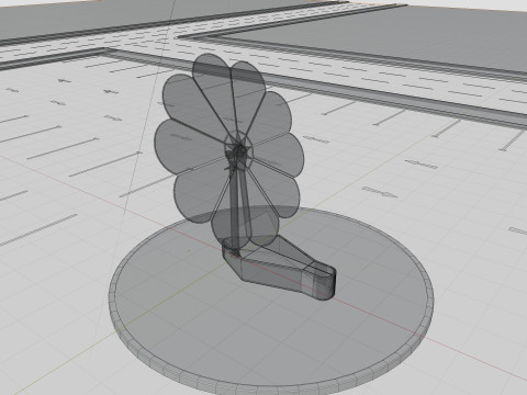 Dual Axis Daisy With Solar Tracking System-10 Wings-5-5 kW Modelo 3D