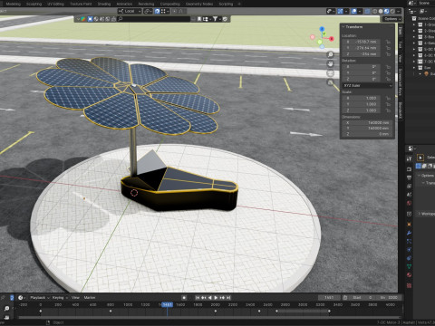 Dual Axis Daisy With Solar Tracking System-10 Wings-5-5 kW Modelo 3D