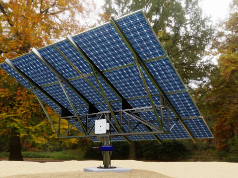 Solar Tracker Pole-2x4 Paneelindeling-SOLAR-SIM V01 3D Model