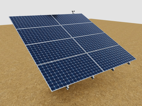Solar Tracker Pole-2x4 Panel Layout-SOLAR-SIM V01 Model 3D
