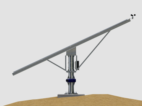Solar Tracker Pole-2x4 Panel Layout-SOLAR-SIM V01 Model 3D