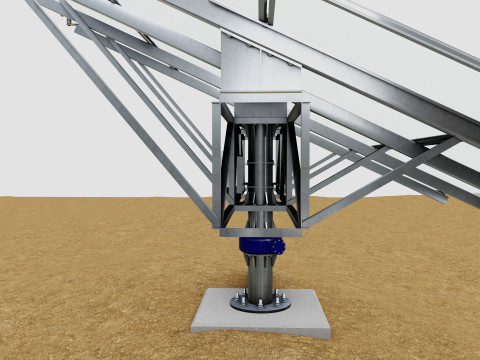 Solar Tracker Pole-2x4 Panel Layout-SOLAR-SIM V01 Model 3D