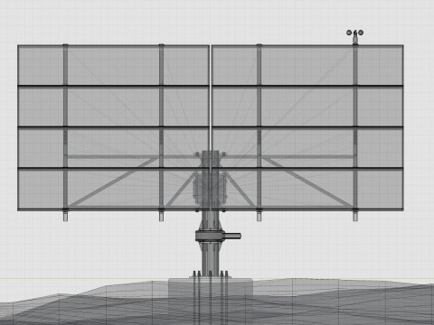 Solar Tracker Pole-2x4 Panel Layout-SOLAR-SIM V01 Model 3D