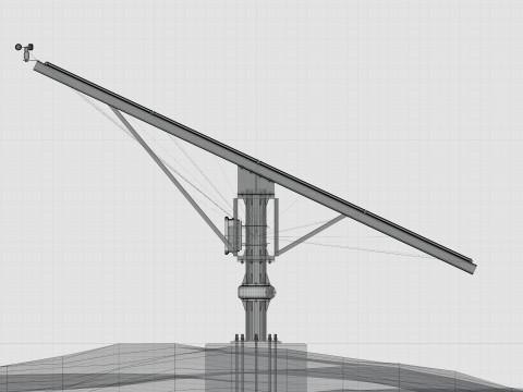 Solar Tracker Pole-2x4 Panel Layout-SOLAR-SIM V01 Model 3D